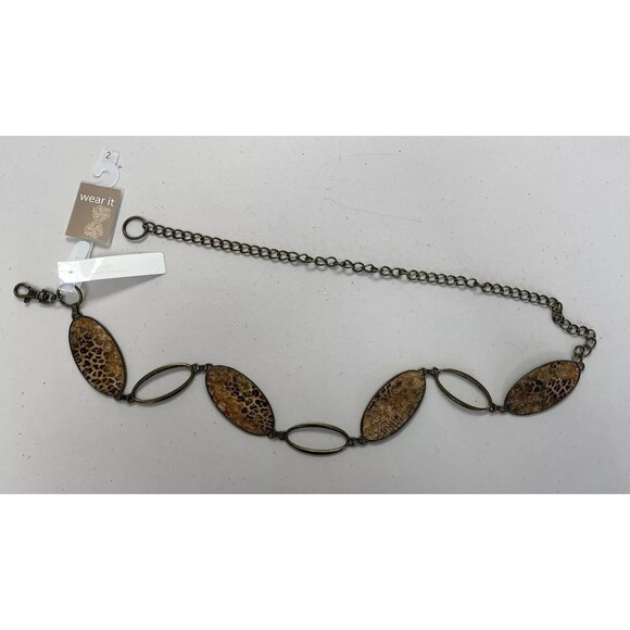 Wear It Women's Leopard Gypsy Chain BELT-Look At The Measurements Size 2 (10/12) - Picture 1 of 4
